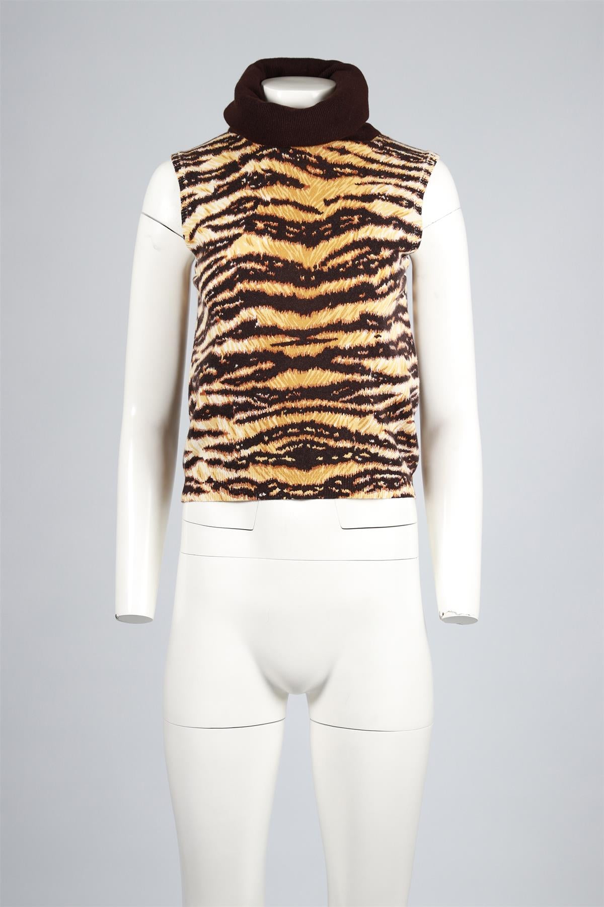DOLCE & GABBANA BROWN CASHMERE TOP IT 42 UK 10