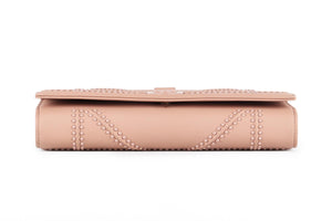 CHRISTIAN DIOR PINK DIORAMA CROISIERE LEATHER WALLET ON CHAIN