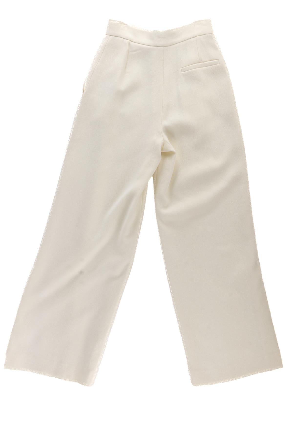 ALESSANDRA RICH IVORY WOOL STRAIGHT LEG PANTS IT 38 UK 6