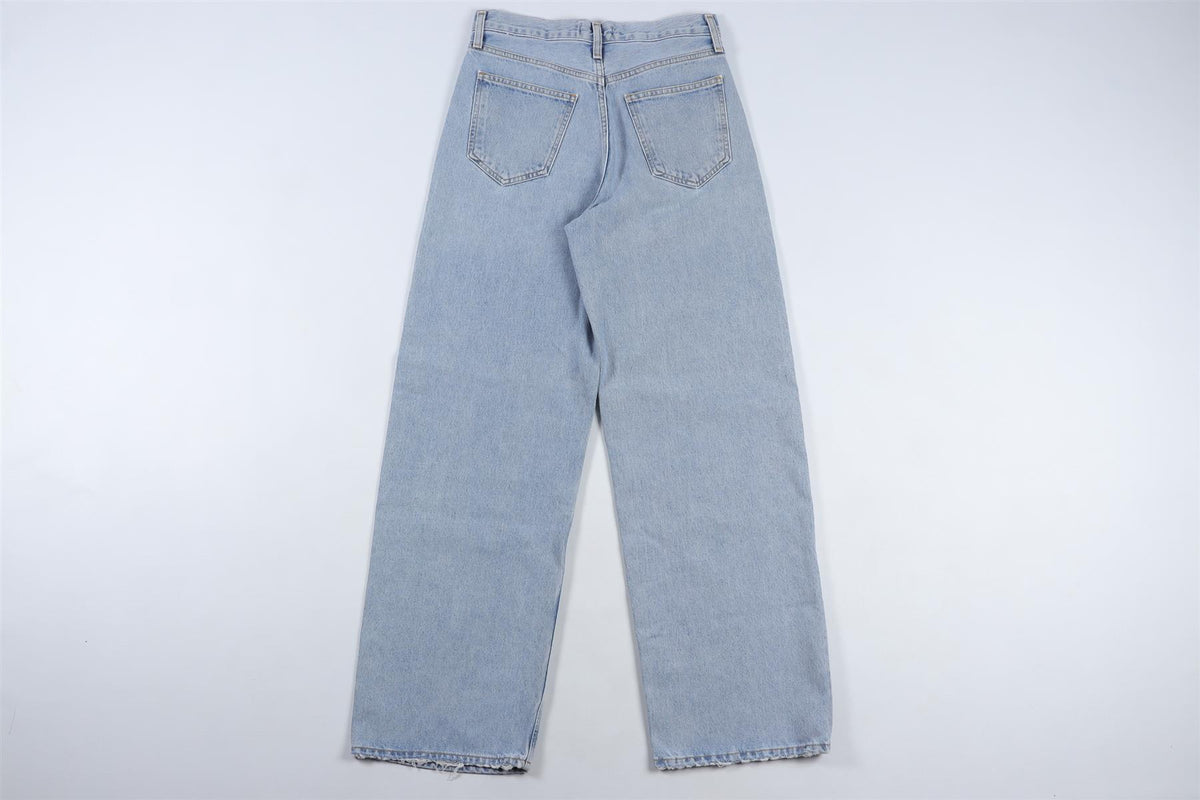 AGOLDE BLUE HIGH RISE WIDE LEG JEANS W24 UK 6