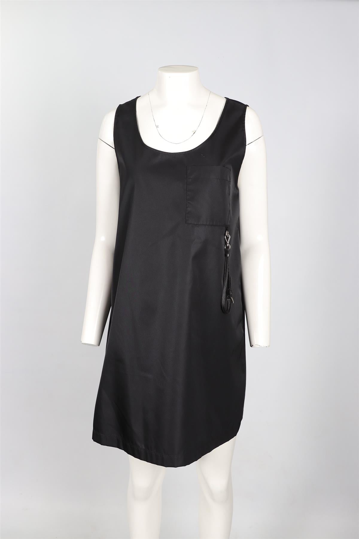 PRADA BLACK 2021 NYLON MINI DRESS SMALL