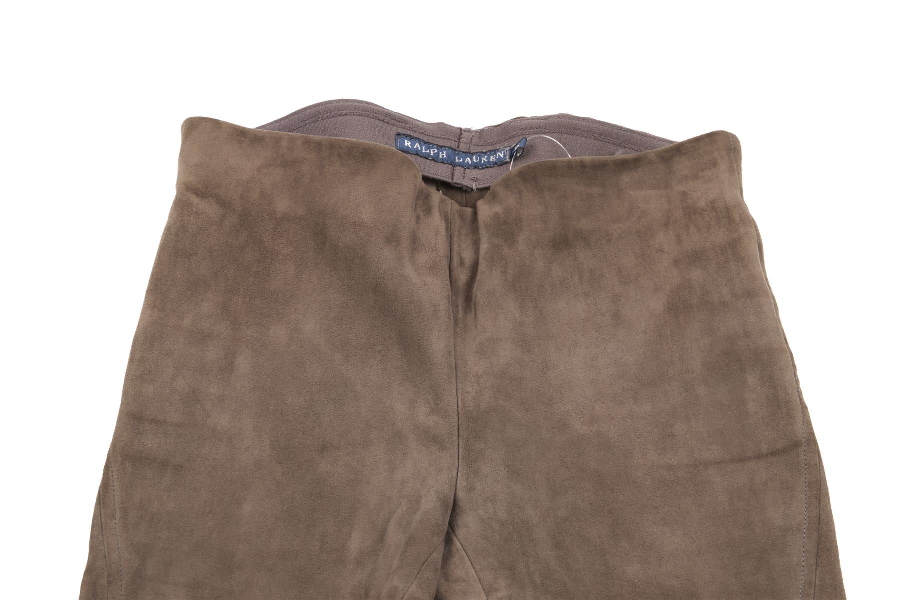 RALPH LAUREN GREY SUEDE SKINNY PANTS XSMALL
