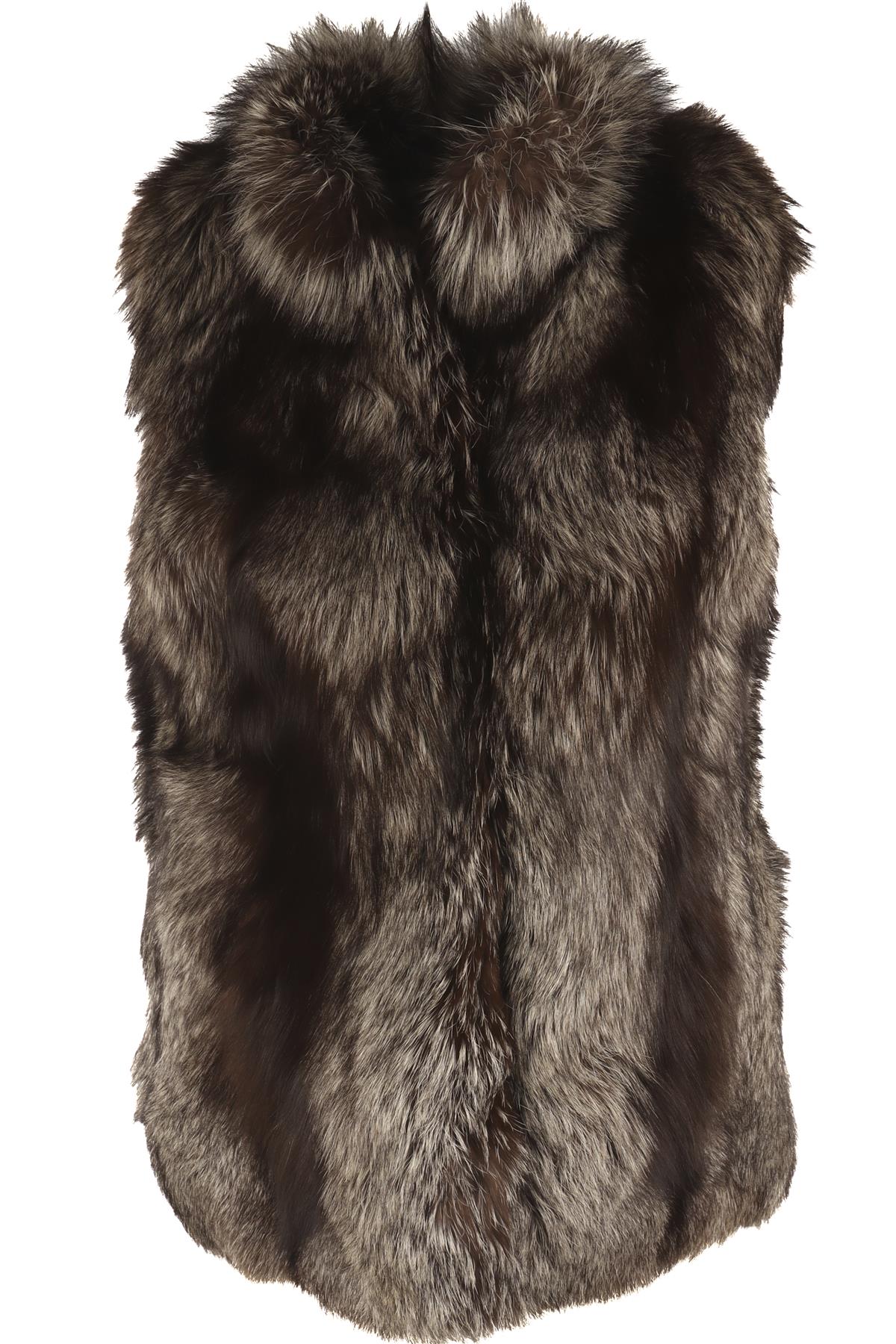 YVES SALOMON BEIGE FOX FUR GILET FR 38 UK 10