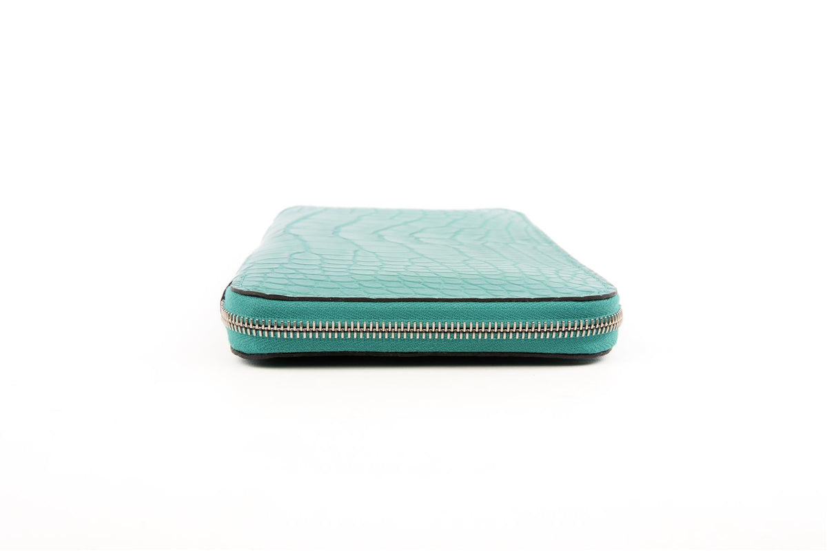 HERMÈS TURQUOISE 2017 AZAP CLASSIC MATTE ALLIGATOR MISSISSIPPIENSIS WALLET