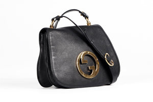 GUCCI BLACK BLONDIE MEDIUM GG LEATHER SHOULDER BAG