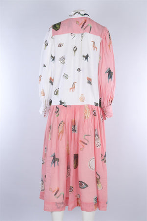 ALEMAIS PINK LINEN MAXI DRESS AU 8 UK 8
