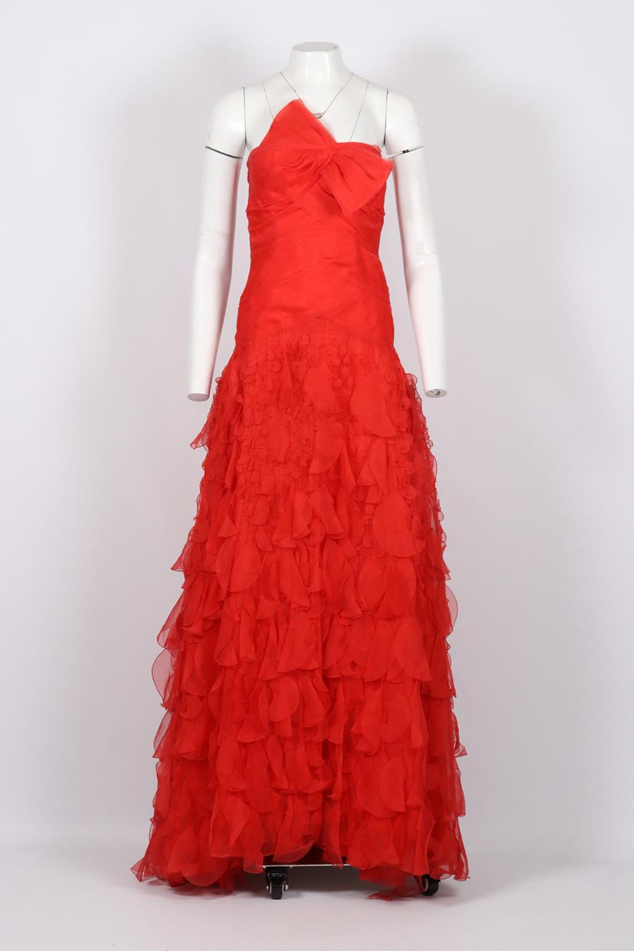 OSCAR DE LA RENTA 2010 STRAPLESS SILK GOWN US 4 UK 8