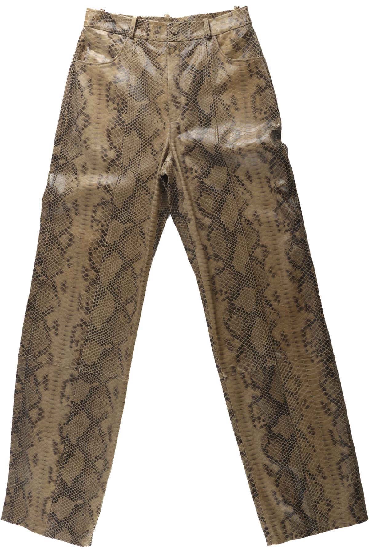 ZEYNEP ARCAY BROWN LEATHER STRAIGHT PANTS FR 34 UK 6