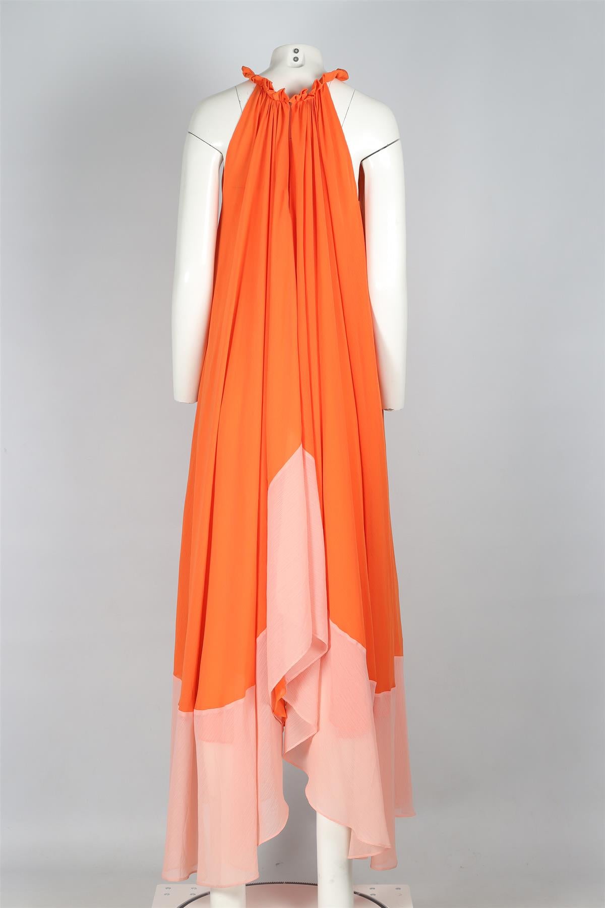 SALONI ORANGE CHIFFON MAXI DRESS UK 6