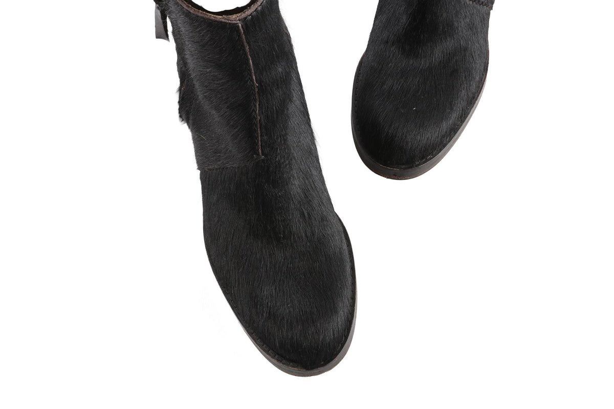 ACNE STUDIOS BLACK CALF HAIR ANKLE BOOTS EU 38 UK 5 US 8