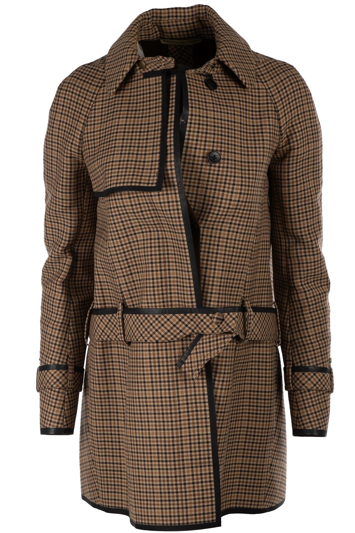 BALENCIAGA BROWN 2008 WOOL TRENCH COAT FR 38 UK 10