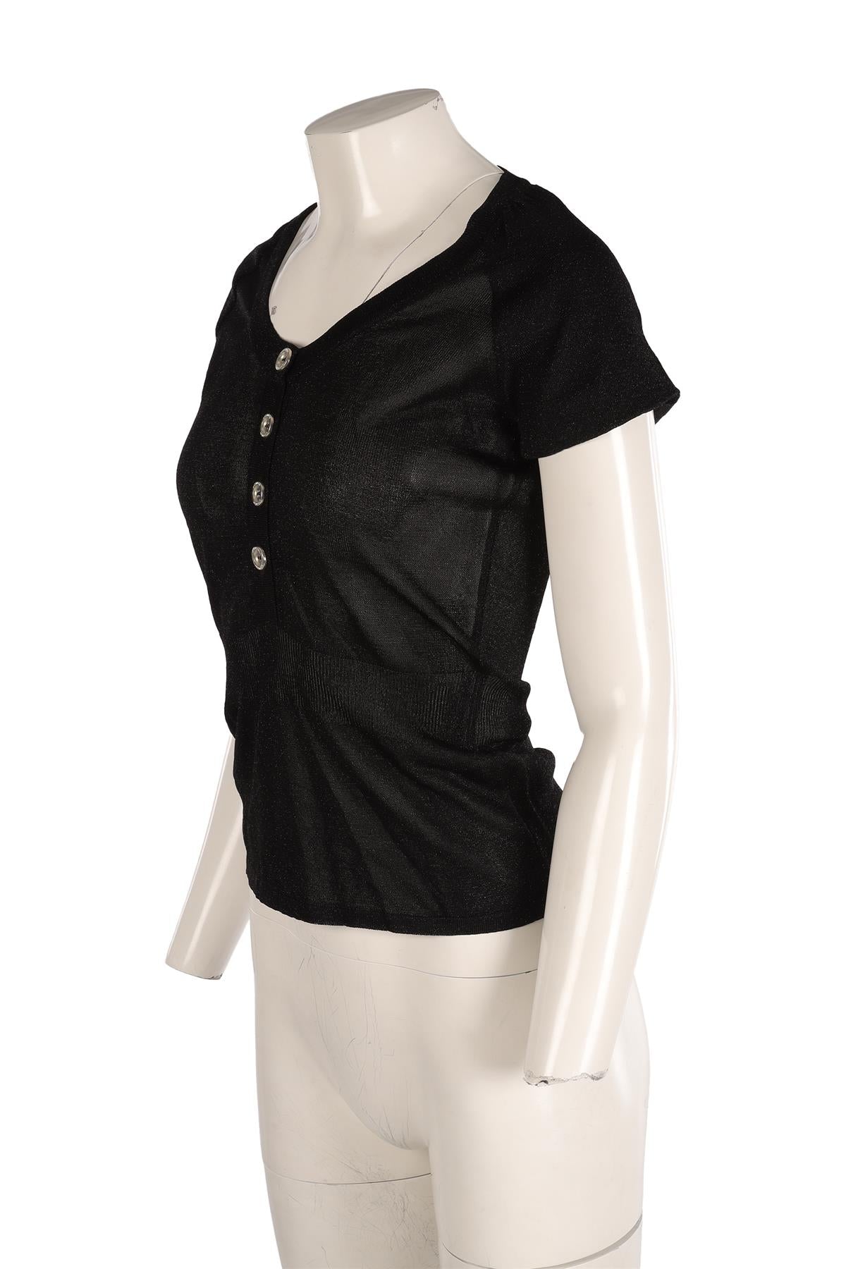 BURBERRY BLACK KNIT TOP IT 38 UK 6