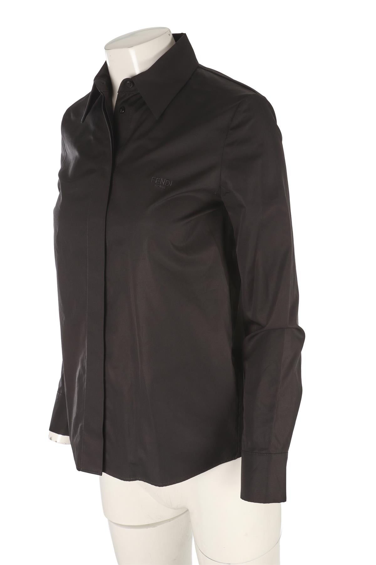 FENDI BLACK COTTON SHIRT IT 36 UK 4