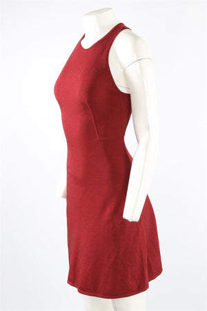 ALAÏA RED KNIT MINI DRESS XSMALL