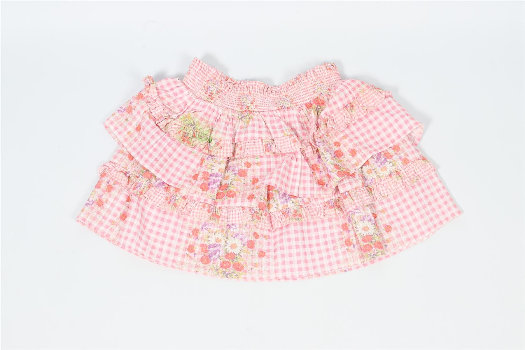 LOVESHACKFANCY PINK BABY GIRLS COTTON SKIRT 18-24 MONTHS