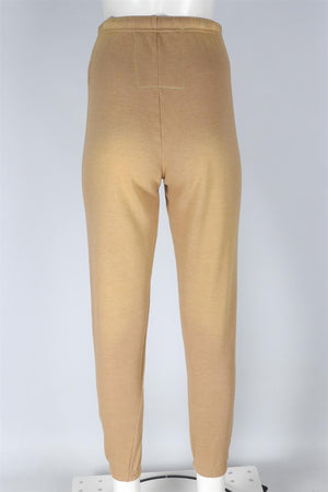 AVIATOR NATION TAN COTTON TRACK PANTS XSMALL