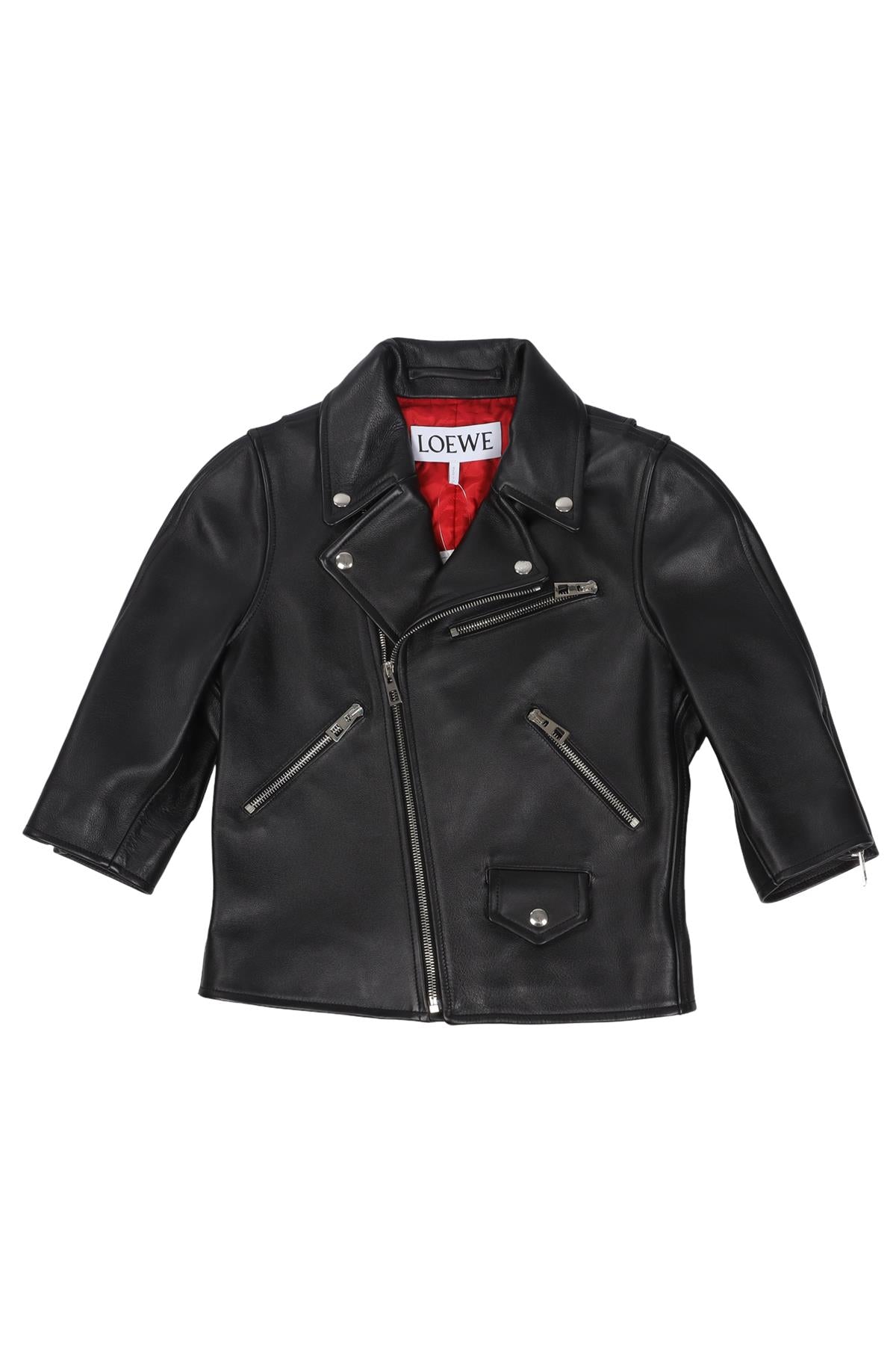 LOEWE BLACK LEATHER JACKET FR 36 UK 8