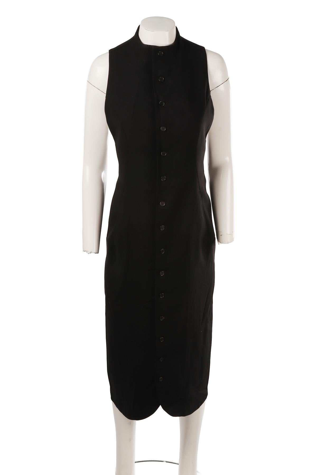 BLACK WOOL MAXI DRESS