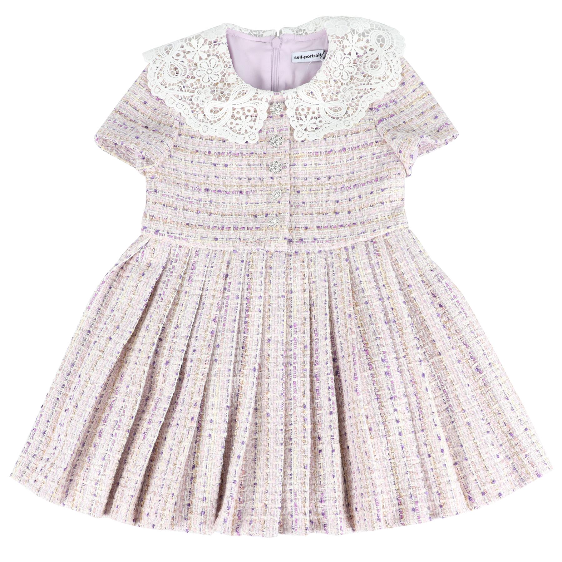 SELF-PORTRAIT PURPLE KIDS GIRLS TWEED DRESS 4-5 YEARS