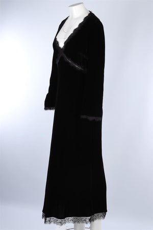 RIXO BLACK VELVET MAXI DRESS UK 14