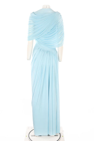 DEME BY GABRIELLA BLUE JERSEY MAXI DRESS SMALL