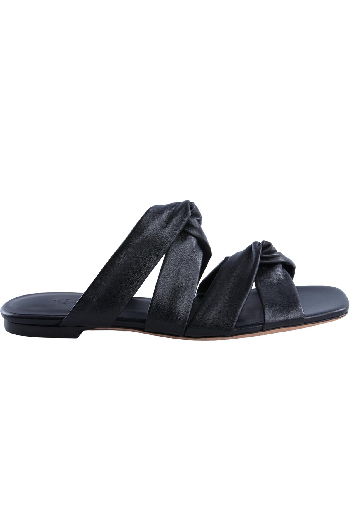 ROSETTA GETTY BLACK LEATHER SANDALS EU 39 UK 6 US 9