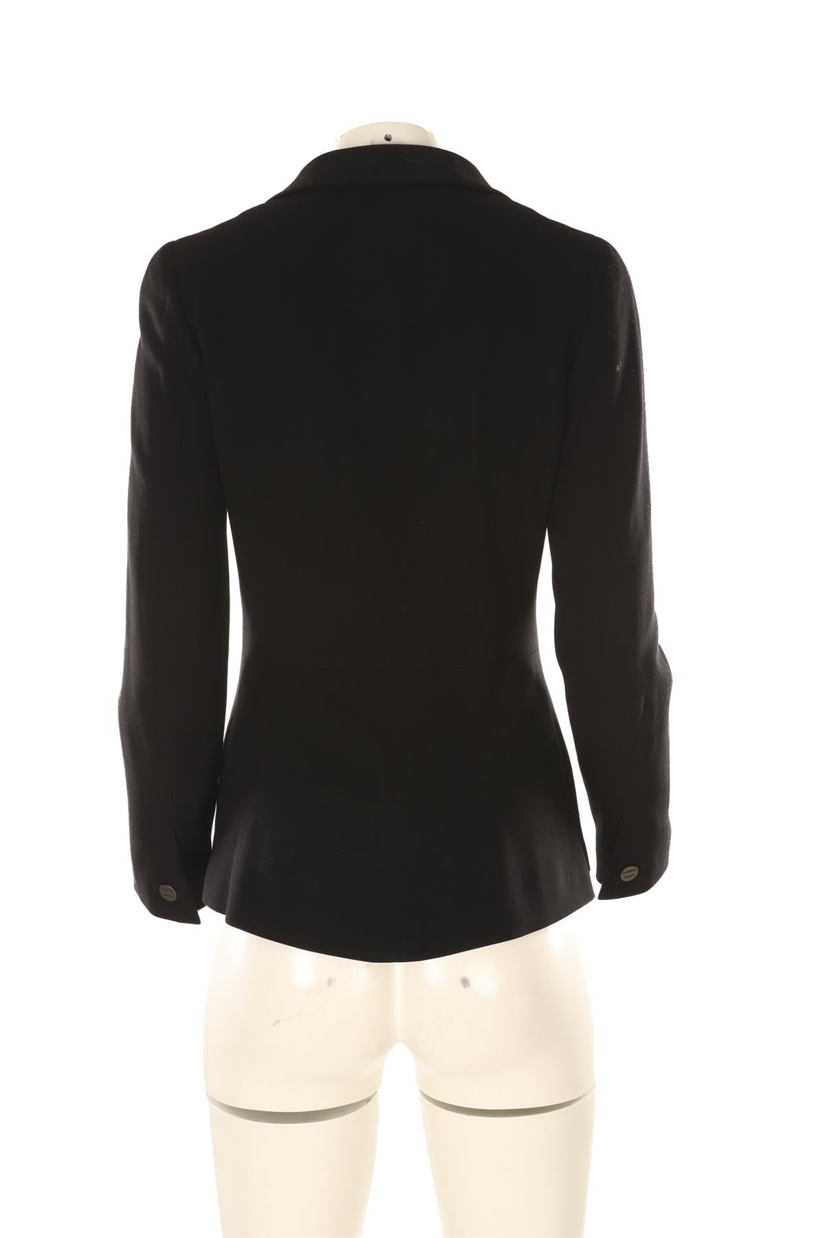 CHANEL BLACK 2000 WOOL BLAZER FR 38 UK 10