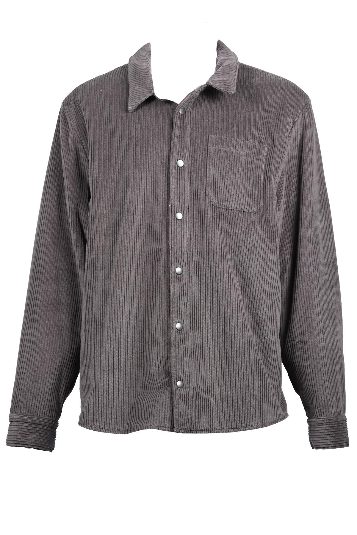 JAMES PERSE GREY MEN'S CORDUROY AND FLEECE JACKET XXLARGE