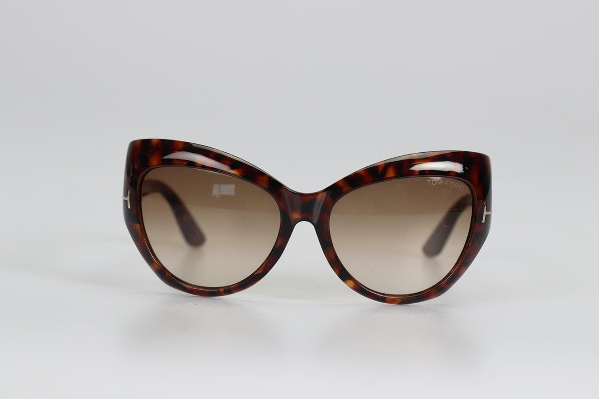 TOM FORD CAT EYE TORTOISESHELL ACETATE SUNGLASSES