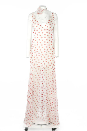 DE LA VALI SILK WHITE MAXI DRESS UK 8