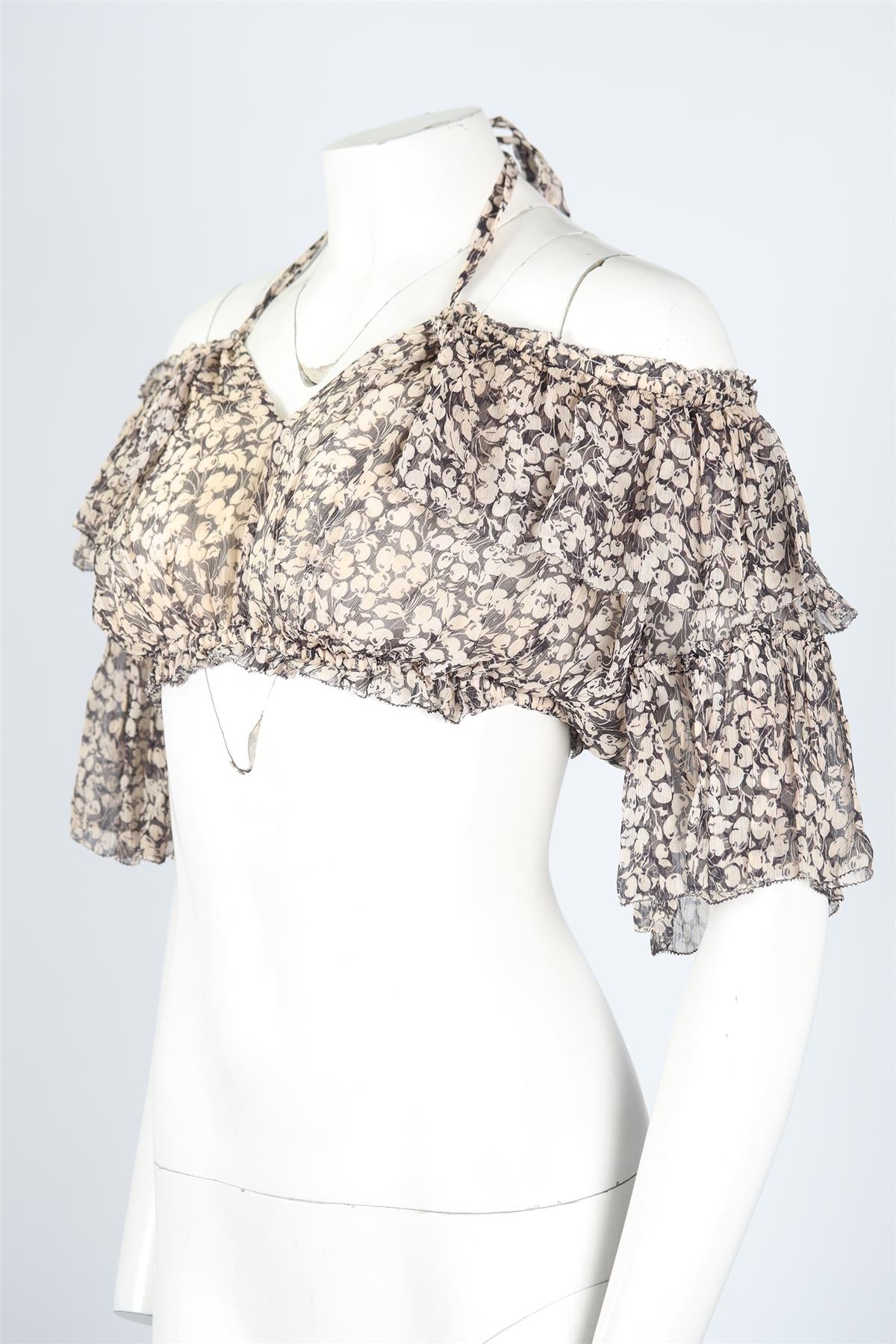 ZIMMERMANN CROPPED SILK TOP UK 8