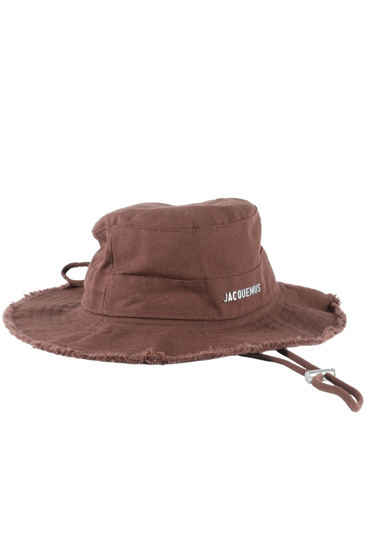 JACQUEMUS BROWN COTTON BUCKET HAT