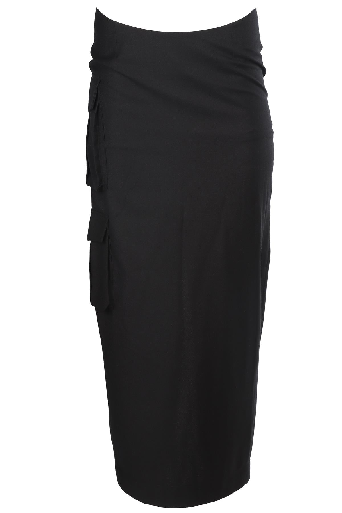 AYA MUSE BLACK WOOL MAXI SKIRT SMALL