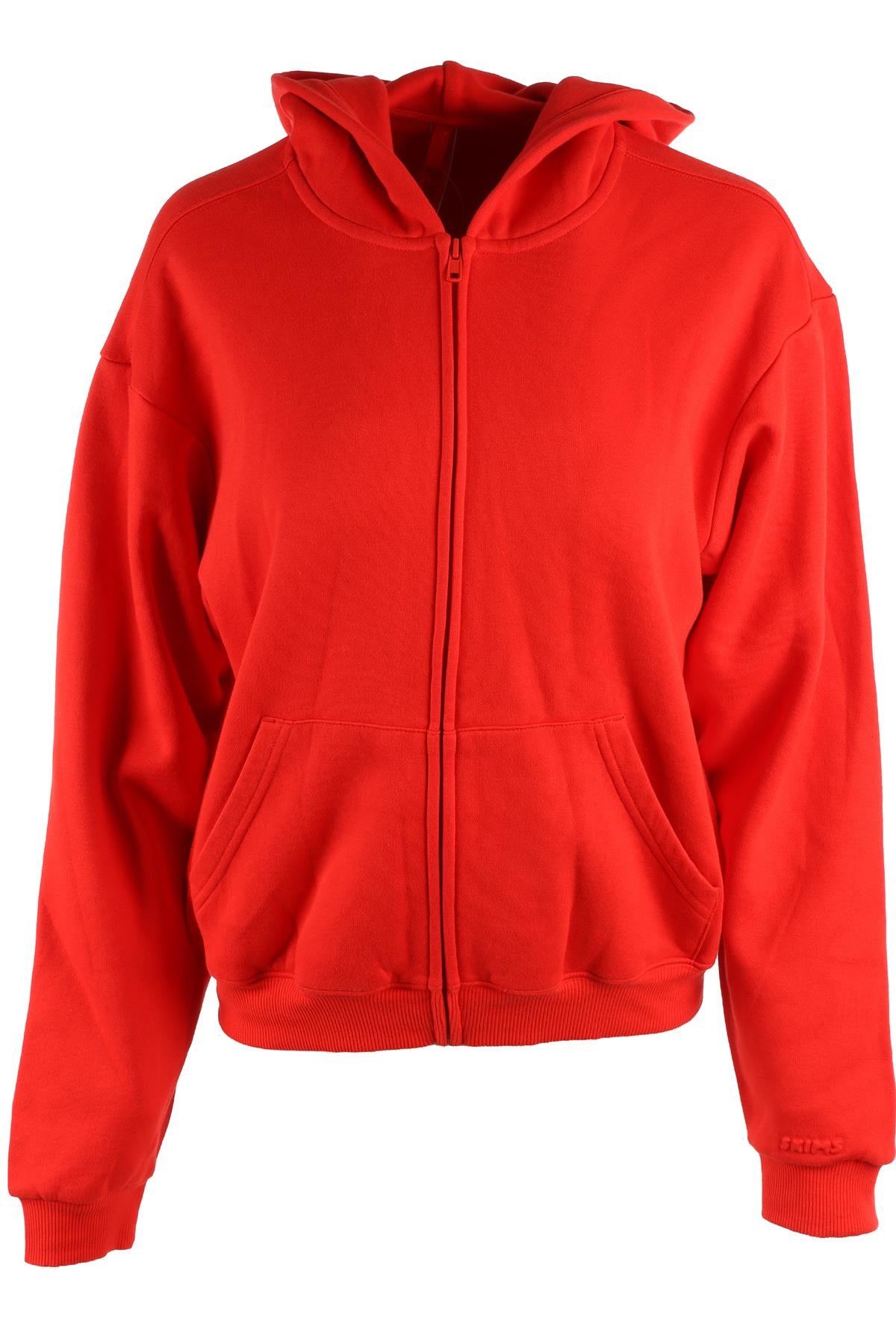 SKIMS RED COTTON HOODIE SMALL