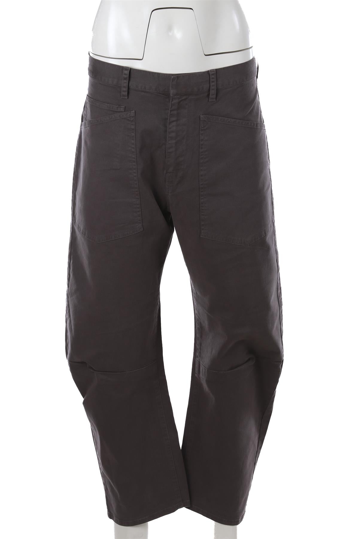 NILI LOTAN GREY COTTON BARREL LEG PANTS US 4 UK 8