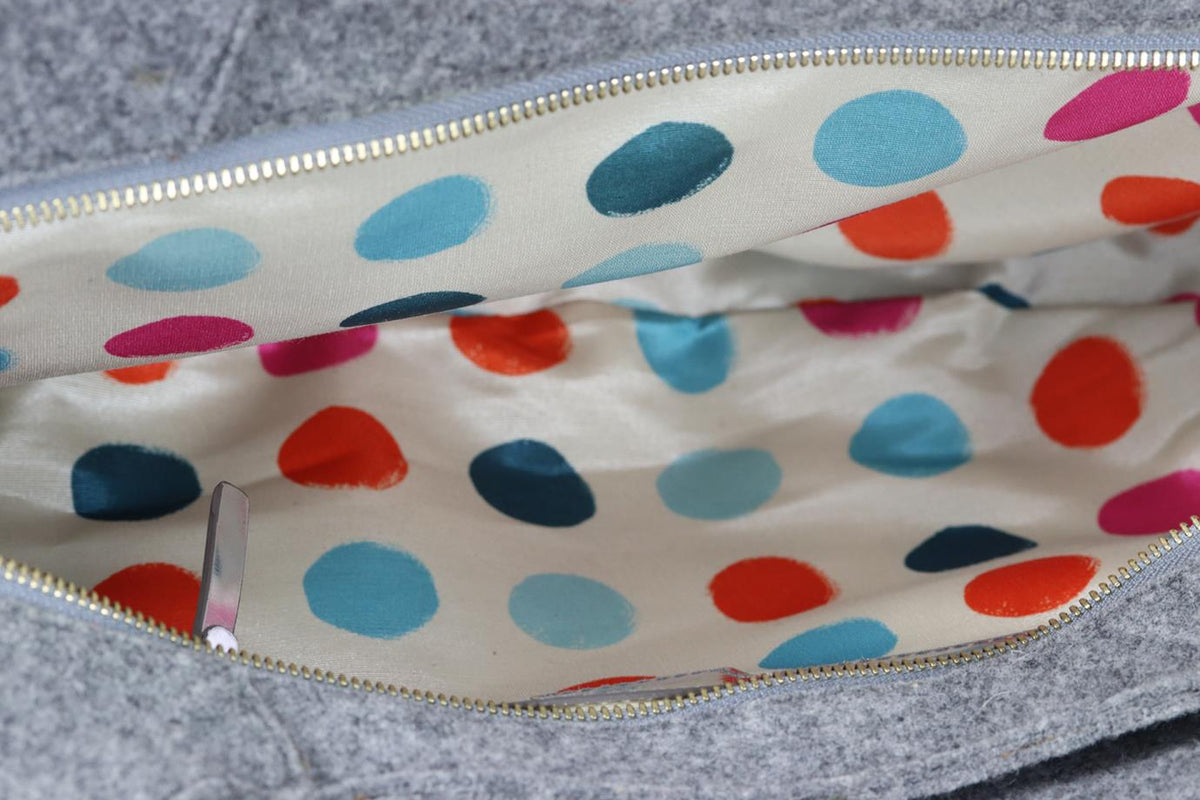 KATE SPACE LEATHER TRIMMED WOOL FELT SHOULDER BAG