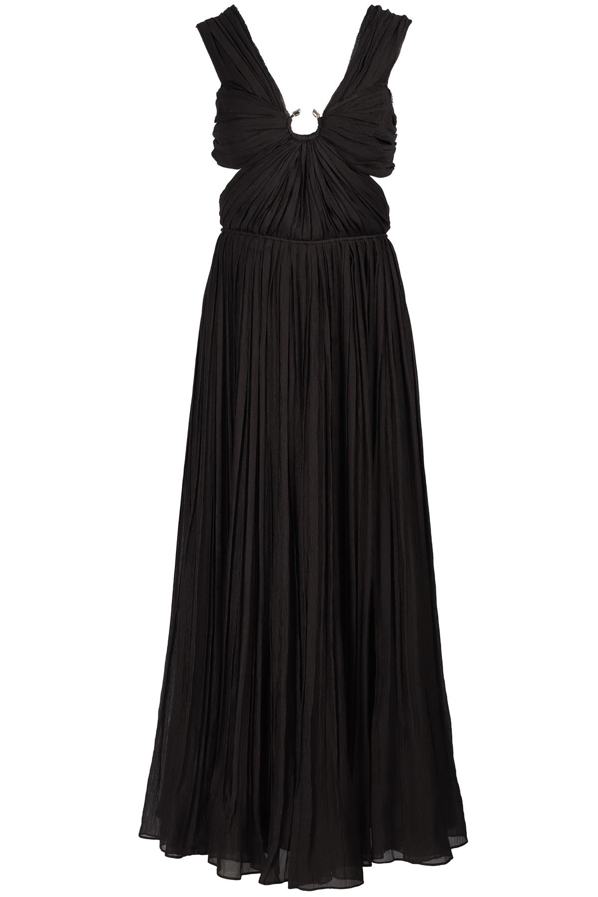 CHLOÉ BLACK SILK MAXI DRESS FR 36 UK 8