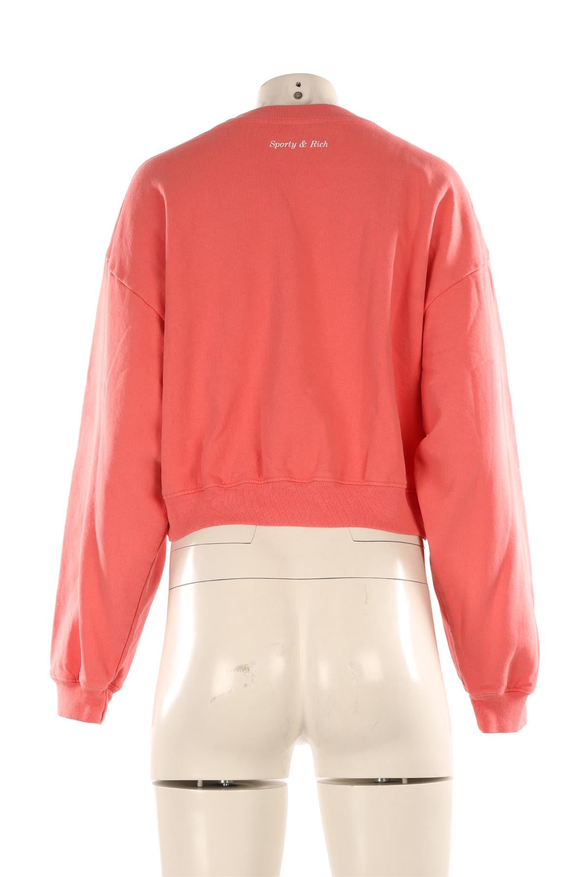 SPORTY & RICH PINK COTTON SWEATSHIRT SMALL