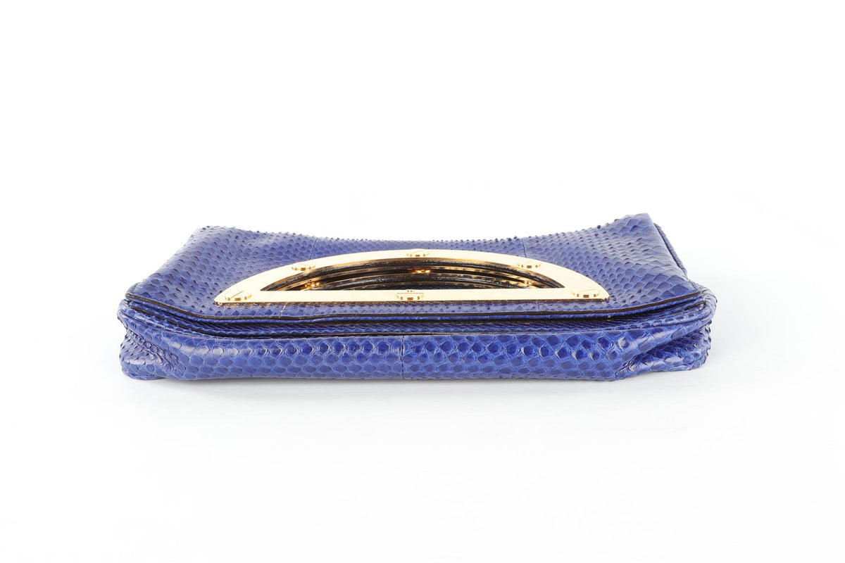 TOM FORD BLUE PYTHON CLUTCH