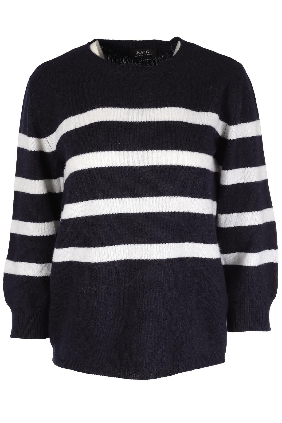 A.P.C. NAVY WOOL SWEATER SMALL