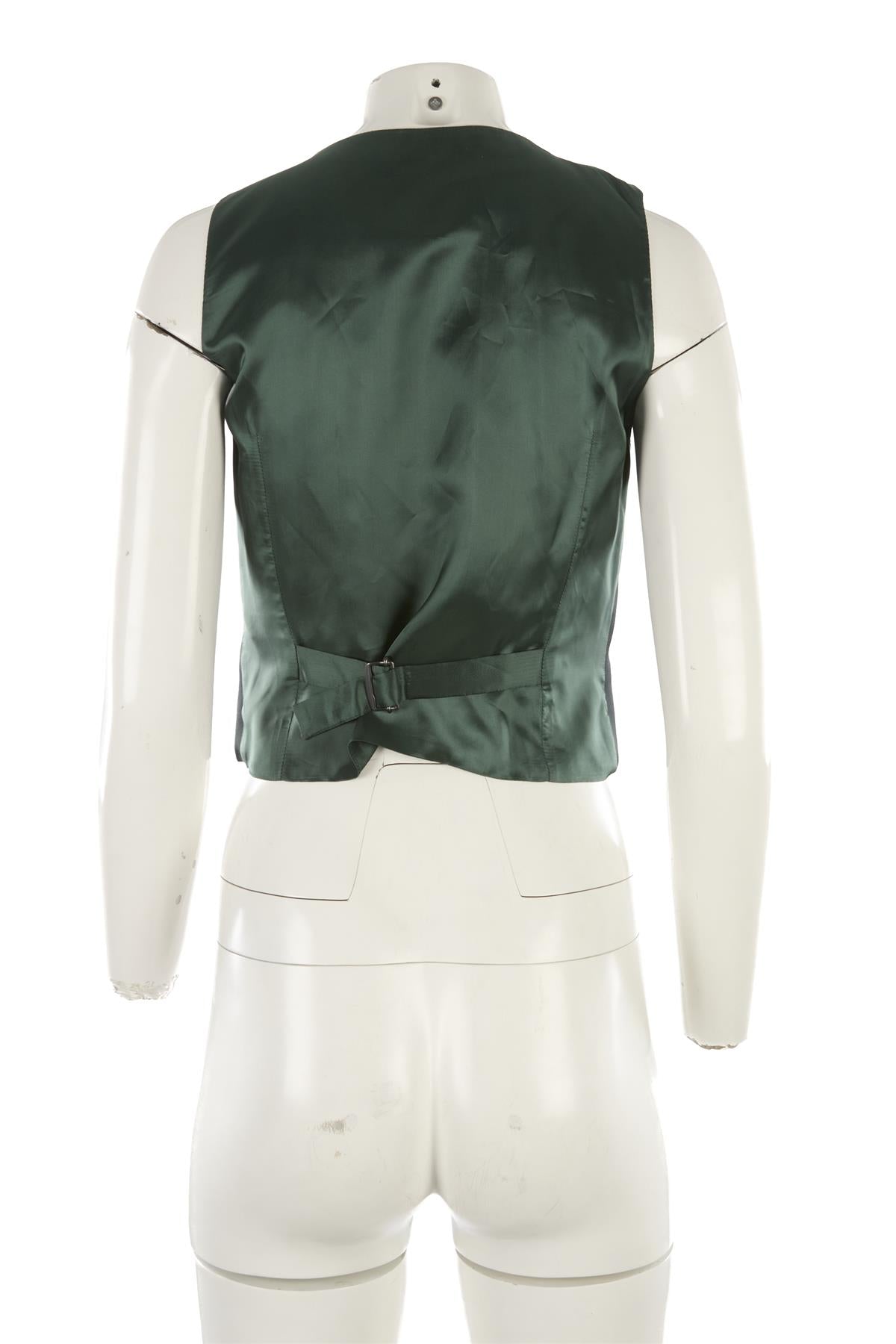 BELLA FREUD GREEN SATIN WAISTCOAT UK 8