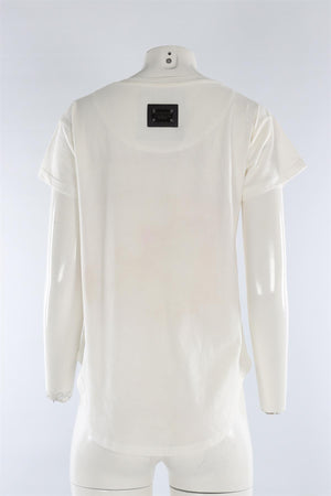 PHILIPP PLEIN WHITE COTTON TOP XSMALL