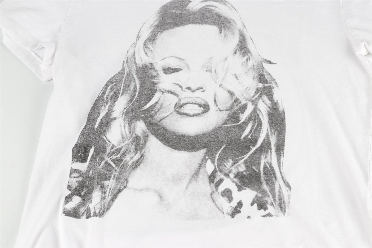 RE/DONE + PAMELA ANDERSON WHITE COTTON T-SHIRT XSMALL