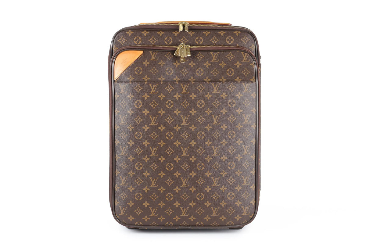 LOUIS VUITTON BROWN 2013 PEGASE LEGERE 55 MONOGRAM COATED CANVAS SUITCASE