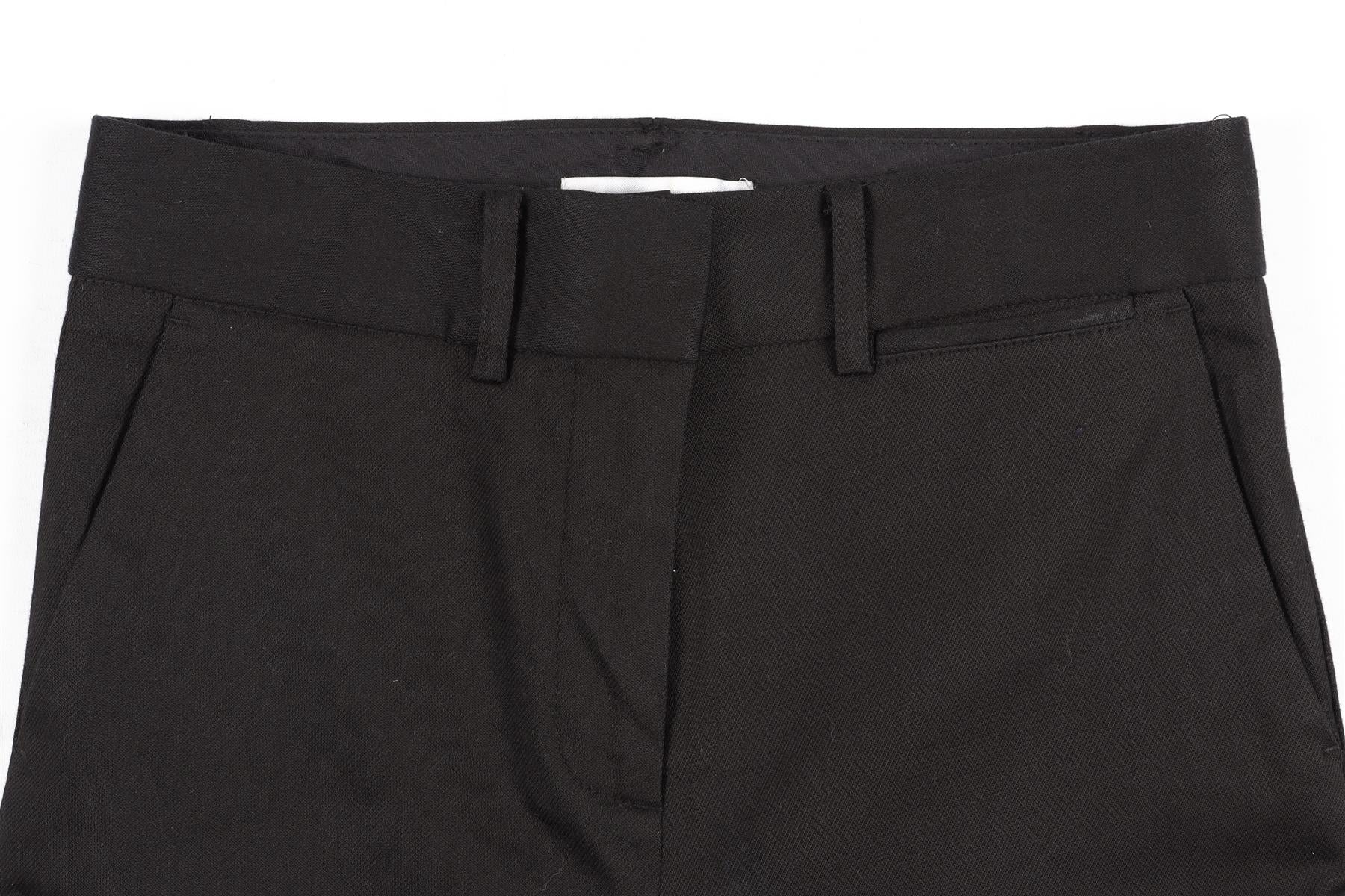 FRAME BLACK COTTON STRAIGHT LEG PANTS US 0 UK 4