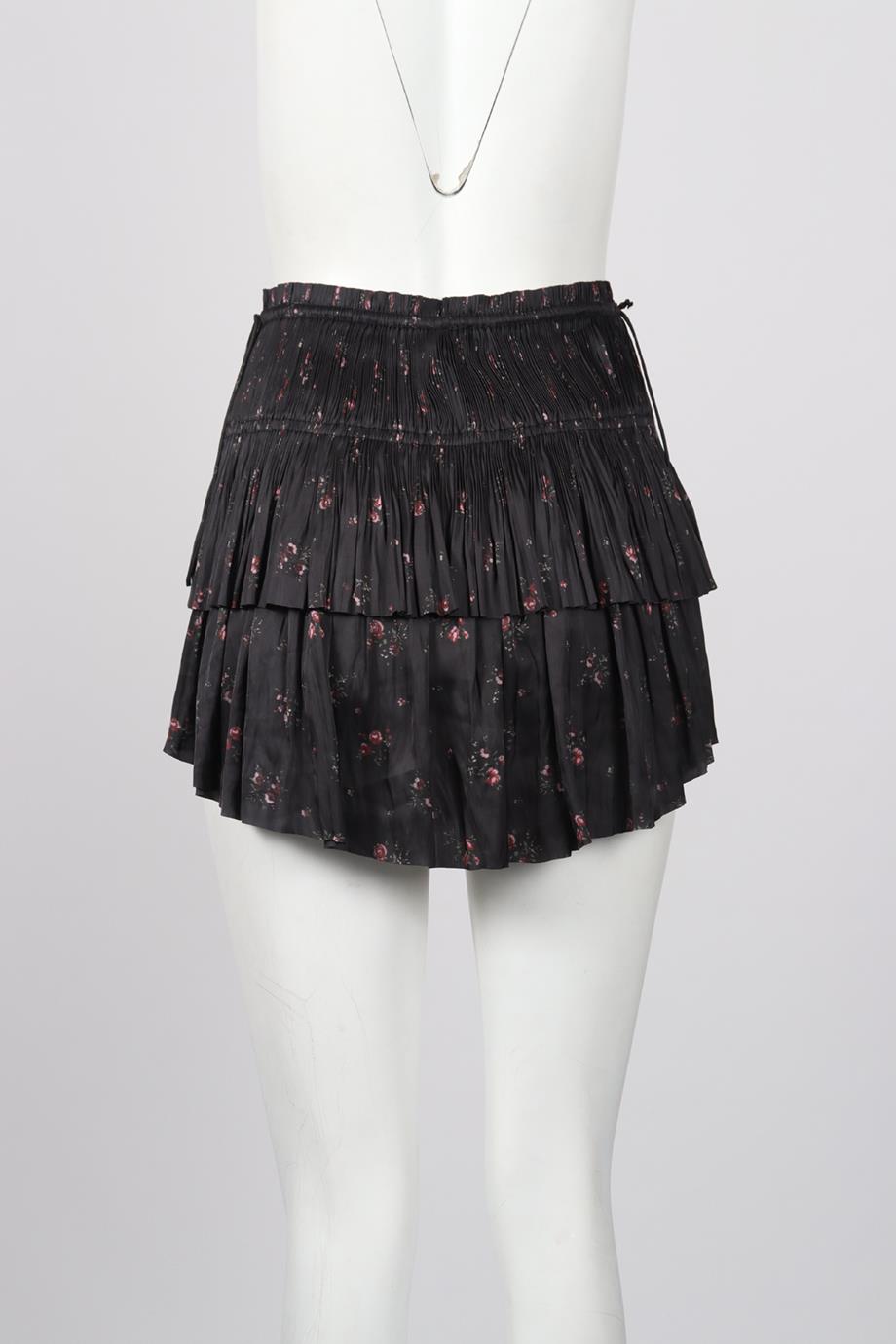 ULLA JOHNSON FLORAL PRINT SATIN MINI SKIRT US 0 UK 4
