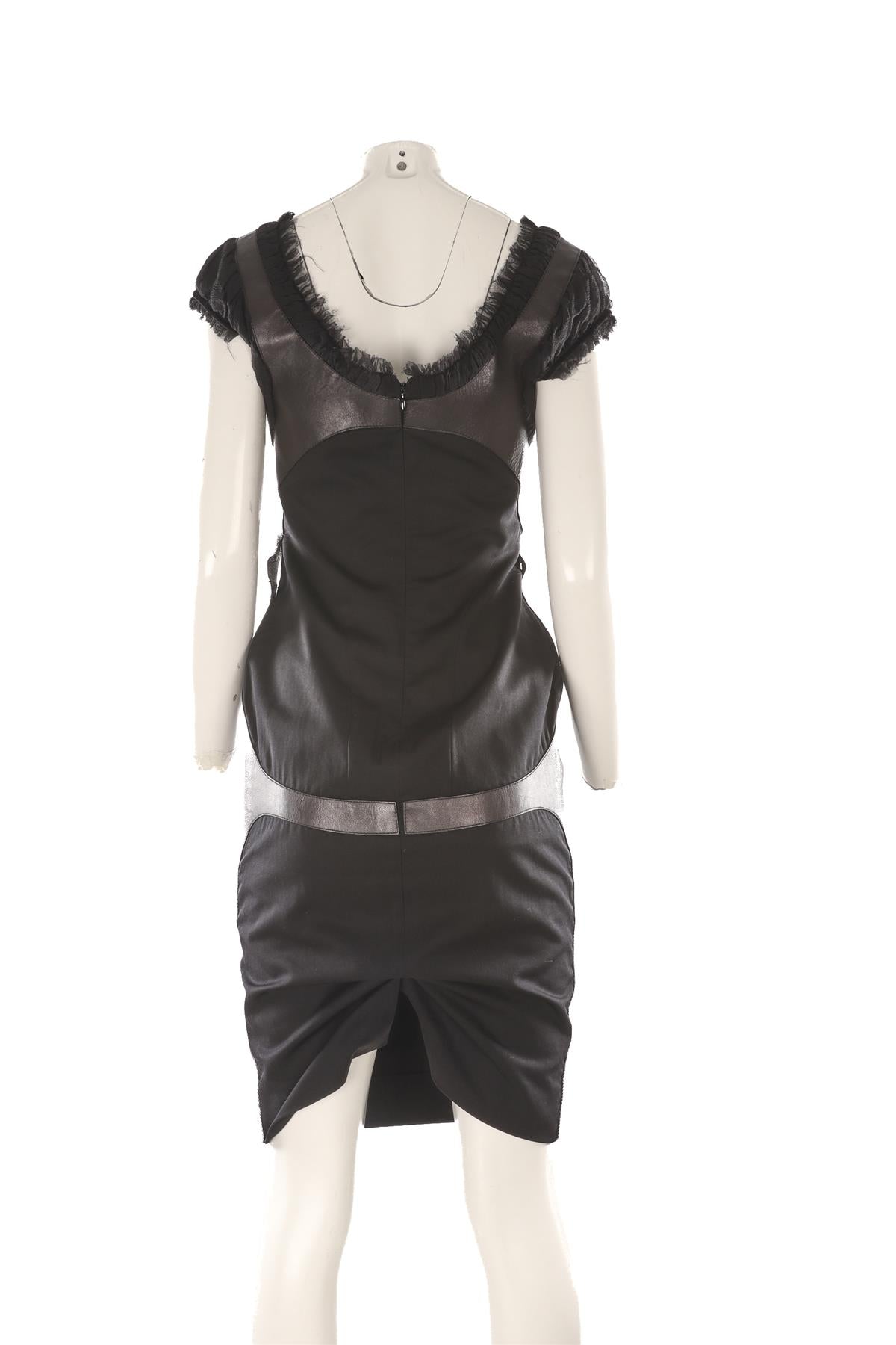 ALEXANDER MCQUEEN BLACK 2001 WOOL MIDI DRESS IT 42 UK 10