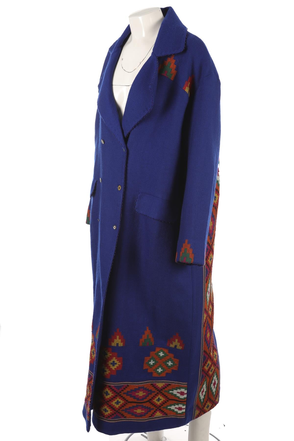 PÉRO BLUE WOOL COAT FR 36 UK 8