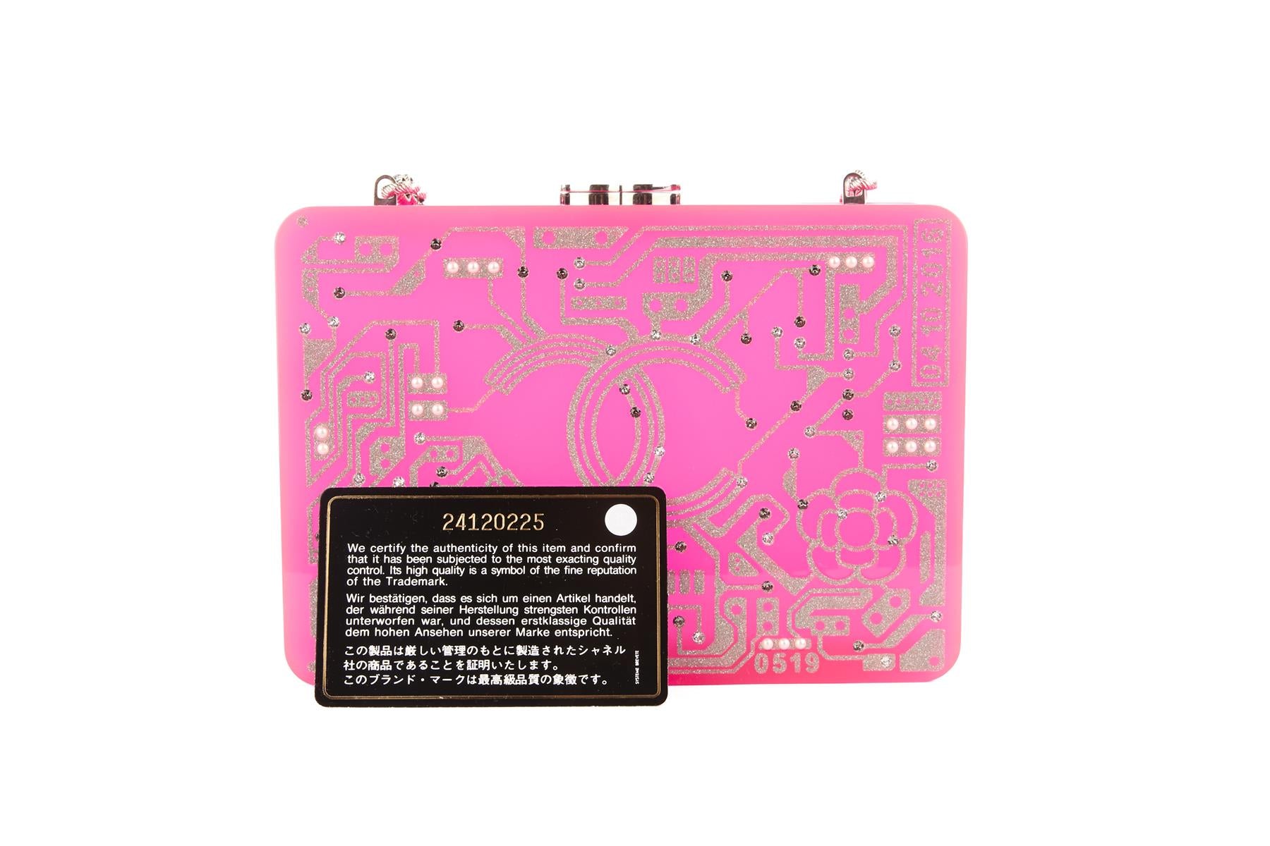 CHANEL PINK 2017-2018 MOTHERBOARD MINAUDIERE PLEXIGLASS CLUTCH