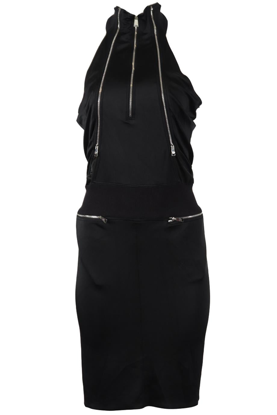 PACO RABANNE ZIP DETAILED COTTON BLEND MINI DRESS FR 36 UK 8